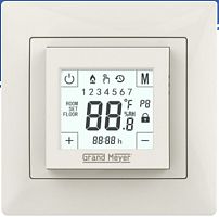 Терморегулятор сенсорный Grand Meyer W225 датчик воздуха для рамок Unica 3.6кВт 16А бежевый картинка 